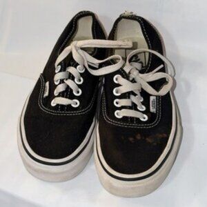Vans Canvas Lace Up Black Men's Casual Shoe US 4 White Logo 721565